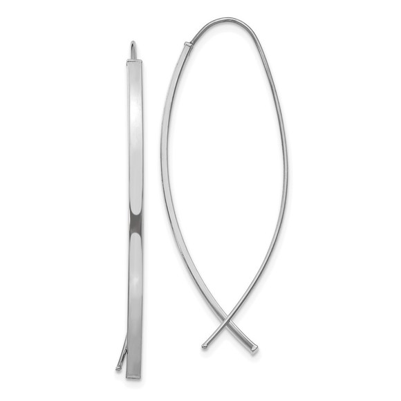 14k 1.75mm Square Tube White Gold Wire Threader Earrings,All Products : American Fashion Style Bags On Sale